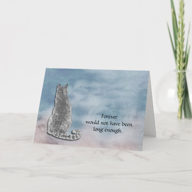 Tarjeta de condolencia por la simpatía del gato de (Anverso)