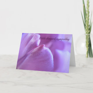Tarjeta de condolencia púrpura del tulipán