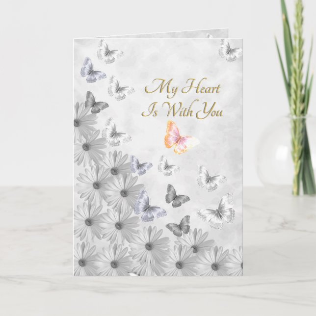 Tarjeta de condolencia / Simpatía de flores y mari (Anverso)