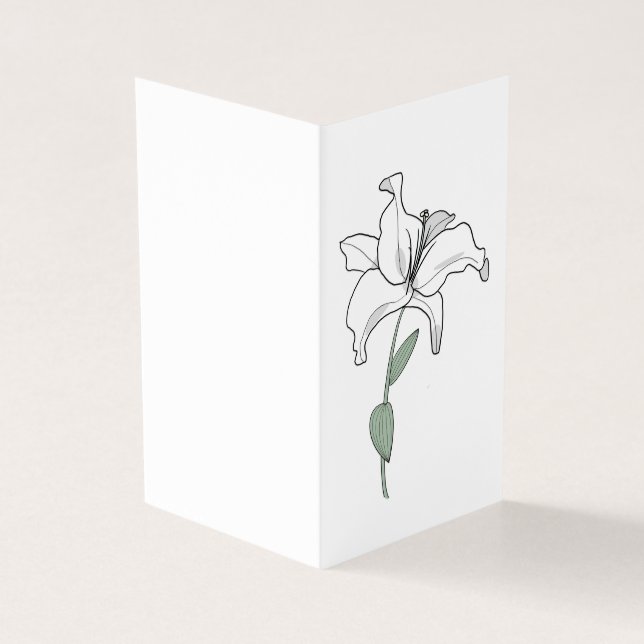 Tarjeta de condolencias a lirios blancos (Exterior)