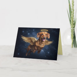 Tarjeta de condolencias Ángel Dachshund