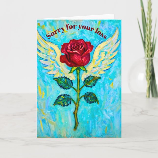 Tarjeta de condolencias Angel Rose (Anverso)
