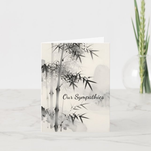Tarjeta de condolencias Bamboo Sumi-e (Anverso)