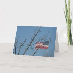 Tarjeta de condolencias "Bandera americana con ram