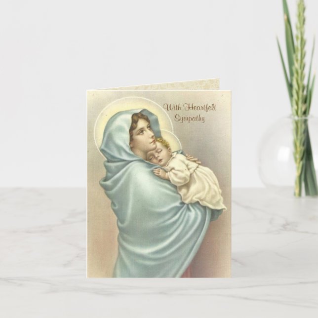 Tarjeta de condolencias católica de la Santísima V (Anverso)