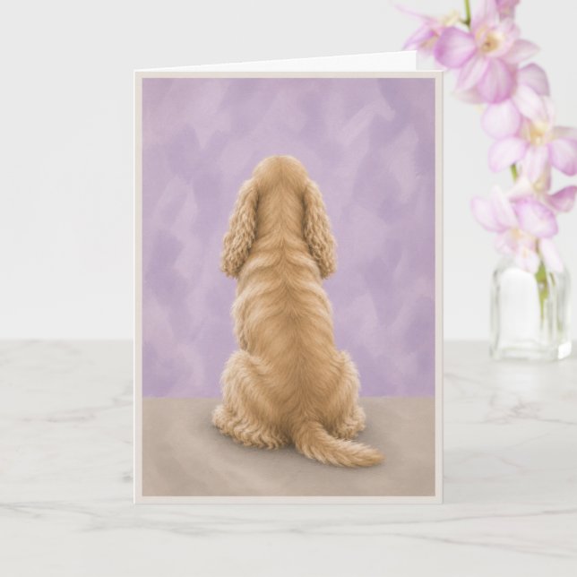 Tarjeta de condolencias Cocker Spaniel Rainbow Bri (Orquídea)