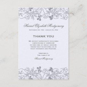 Tarjeta de condolencias con bordes florales