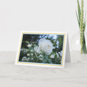 Tarjeta de condolencias con foto de rosa blanca el