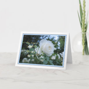 Tarjeta de condolencias con foto de rosa blanca el