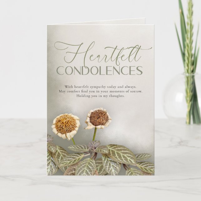 Tarjeta de condolencias con mensaje personalizable (Anverso)