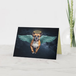 Tarjeta de condolencias con perro Boxer ángel