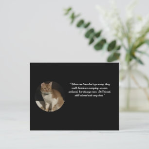 Tarjeta de condolencias con texto y nombre de foto