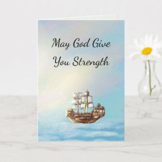Tarjeta de condolencias cristiana (barco a vela)