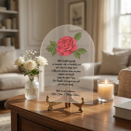 Tarjeta de condolencias de acrílico personalizada 