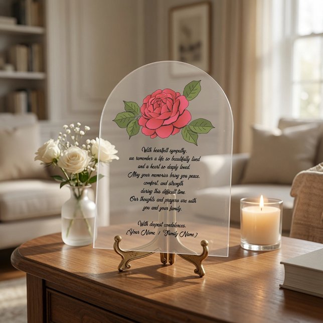 Tarjeta de condolencias de acrílico personalizada  (Subido por el creador)
