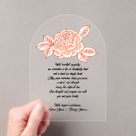 Tarjeta de condolencias de acrílico personalizada 