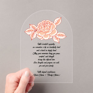 Tarjeta de condolencias de acrílico personalizada