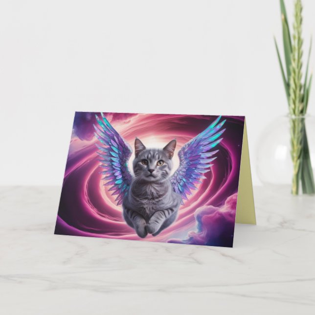 Tarjeta de condolencias de gato atigrado gris 5 (Anverso)