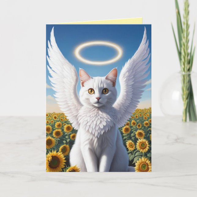 Tarjeta de condolencias de gato persa blanco 5 (Anverso)