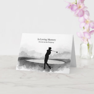 Tarjeta de condolencias de golf en blanco y negro
