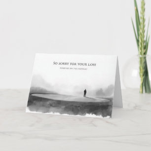 Tarjeta de condolencias de golf en blanco y negro