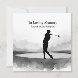 Tarjeta de condolencias de golf negro y blanco Lo