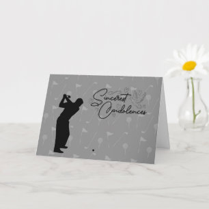 Tarjeta de condolencias de golf negro y blanco Lo