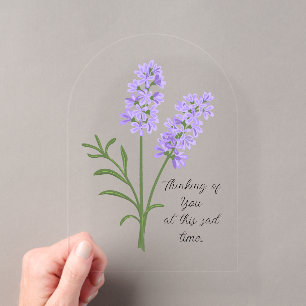 Tarjeta de condolencias de lavanda personalizable
