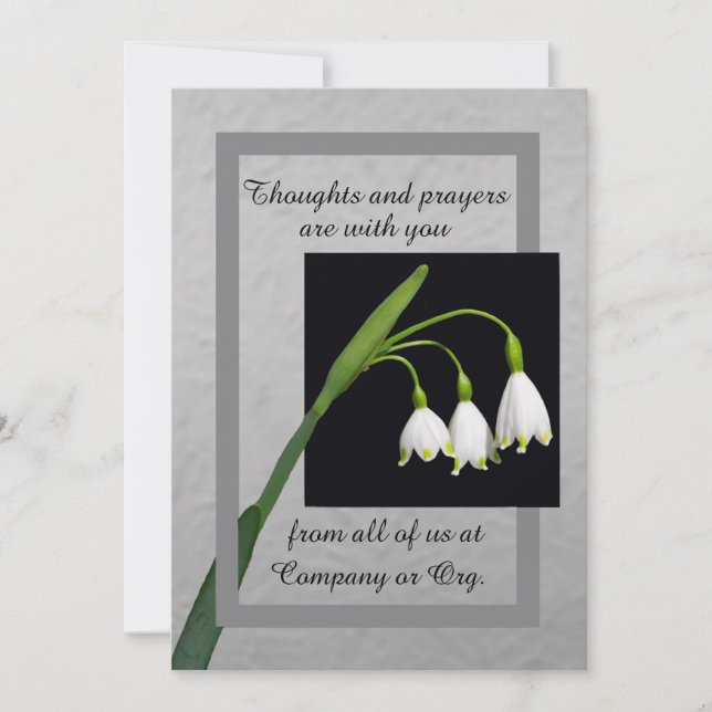 Tarjeta de condolencias de lirio de los valles de  (Anverso)