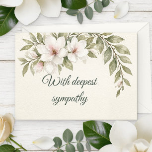 Tarjeta de condolencias de magnolia acuarela