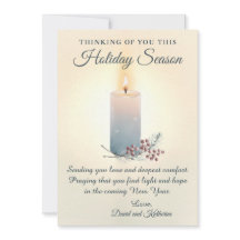 Tarjeta de Condolencias de Navidad con Luz de Vela