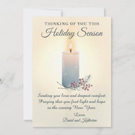 Tarjeta de Condolencias de Navidad con Luz de Vela