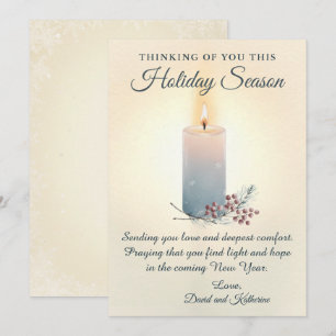 Tarjeta de Condolencias de Navidad con Luz de Vela
