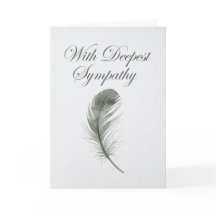 Tarjeta de condolencias de pluma de acuarela elega