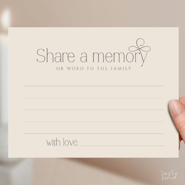 Tarjeta de condolencias de servicio funerario comp (Funeral Service Share a memory Fairy love Sympathy Card or word to the family in Cream Grey)