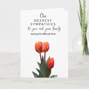 Tarjeta de condolencias de tulipán elegante Con