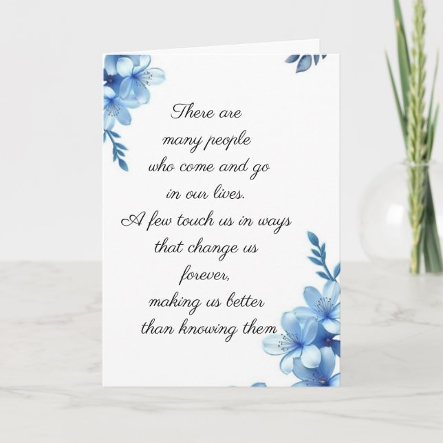 Tarjeta de condolencias elegante doblada con flore (Anverso)