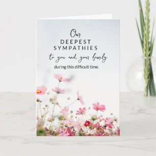 Tarjeta de condolencias floral elegante   Con mis 