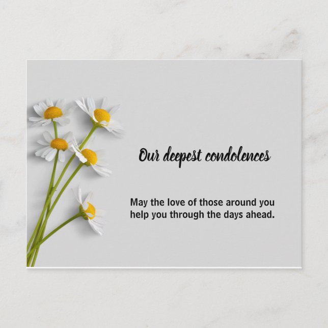 Tarjeta de condolencias floral simpatía (Anverso)