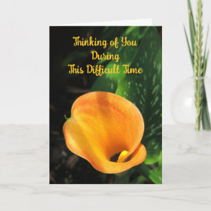 Tarjeta de condolencias Lirio de Calla Naranja Pen