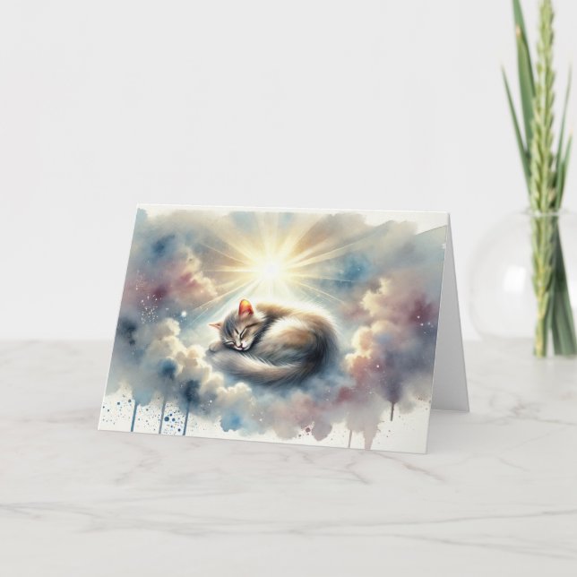 Tarjeta de condolencias para gato celestial (Anverso)