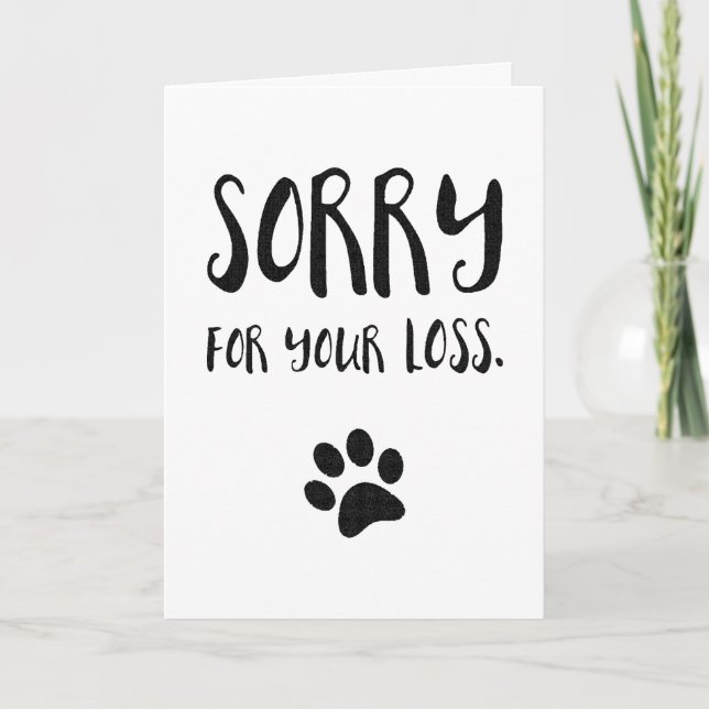 Tarjeta de condolencias para mascotas | Lo siento  (Anverso)
