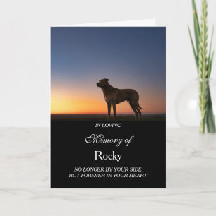 Tarjeta de condolencias para perro con nombre pers