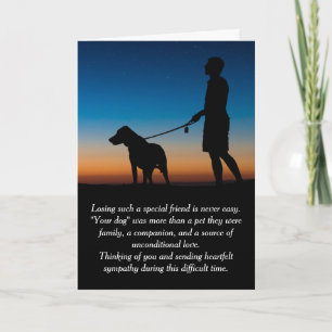 Tarjeta de condolencias para perros por pérdida co