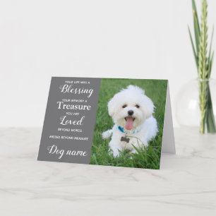 Tarjeta de condolencias para perros por pérdida co