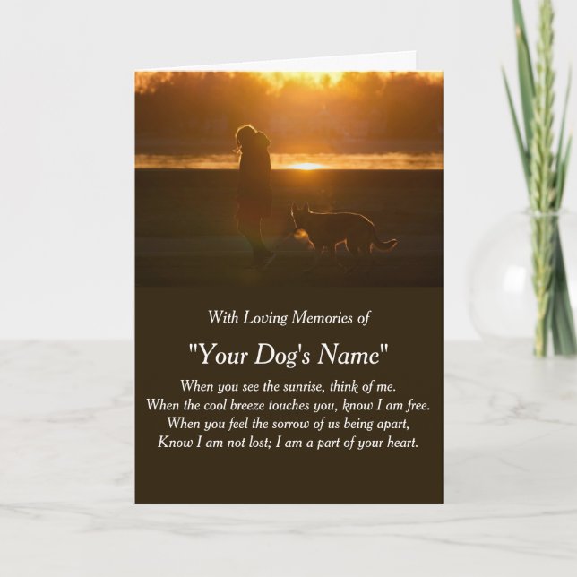 Tarjeta de condolencias para perros por pérdida co (Anverso)