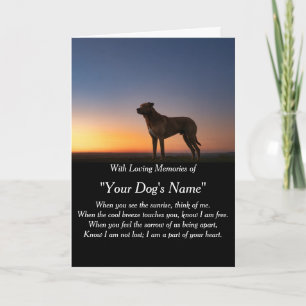Tarjeta de condolencias para perros por pérdida co