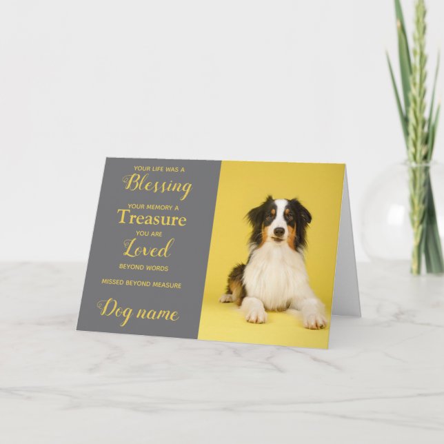 Tarjeta de condolencias para perros por pérdida co (Anverso)