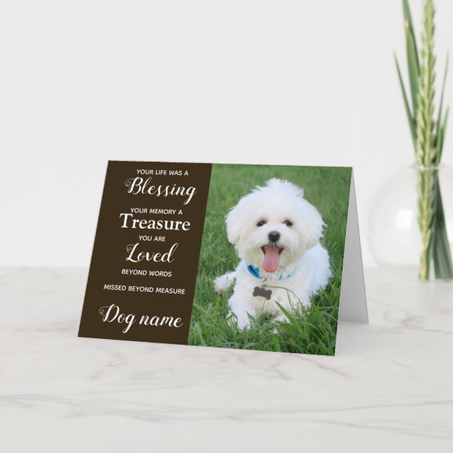 Tarjeta de condolencias para perros por pérdida co (Anverso)