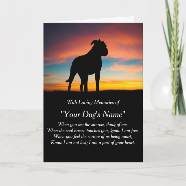 Tarjeta de condolencias para perros por pérdida co (Anverso)